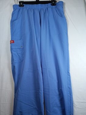 Dickies Light Blue Straight-Leg Work Scrub Pants
